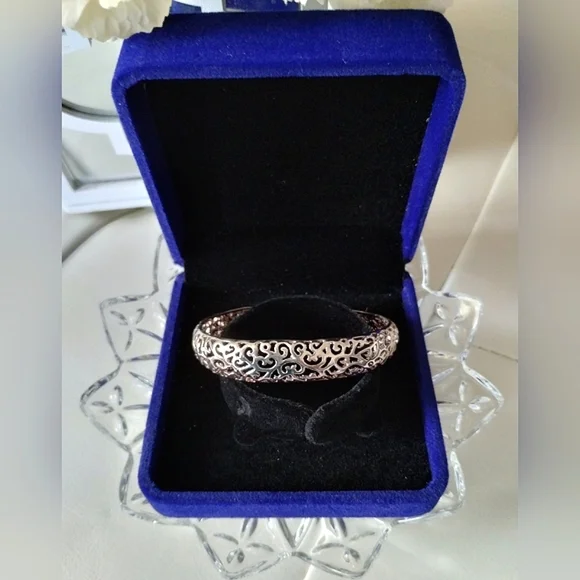 New In Box Sterling Silver Filigree Cuff Bracelet - Picture 11 of 13